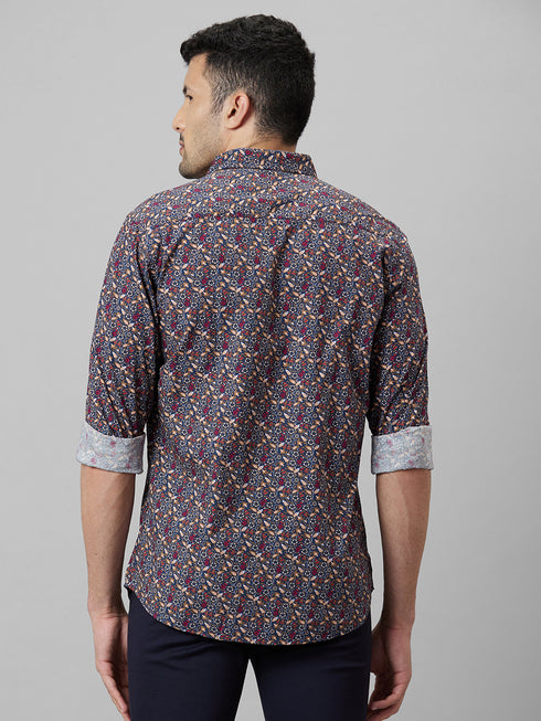 Men Multicolour Paisley Printed Casual Shirt Full Sleeves With Spread Collar