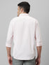 Mens Baby Pink Cotton Linen Opaque Casual Shirt Full Sleeves With Spread Collar