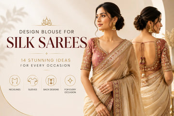 Elegant design blouse ideas for silk sarees featuring modern neckline, sleeve and back blouse designs for weddings and festive occasions in 2026.