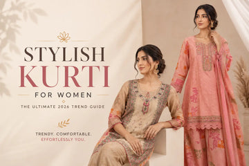 Stylish kurti for women 2026 featuring premium designer ethnic kurti sets with embroidered details for festive and office wear at Shree Shivam.