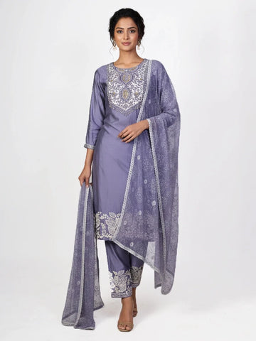 Cream kurti with dupatta