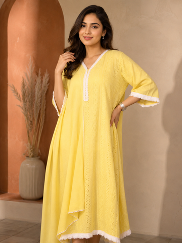Cotton Kurti set with Chikankari Work