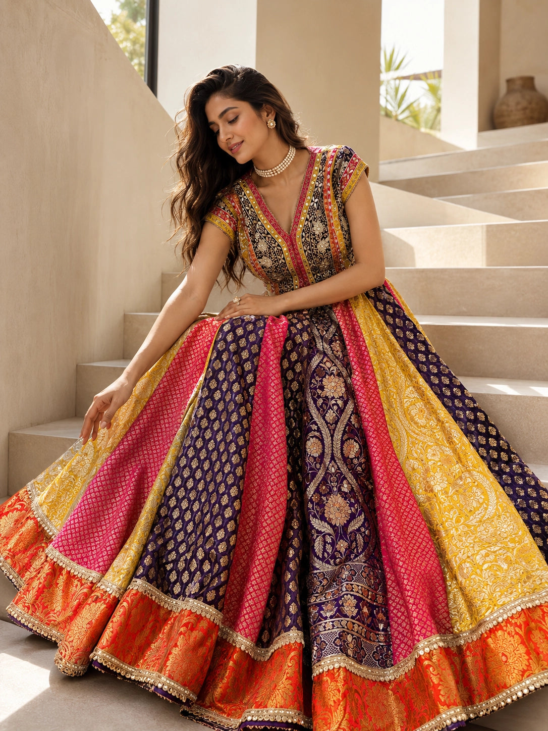 Designer Wine Wedding Lehenga for Women