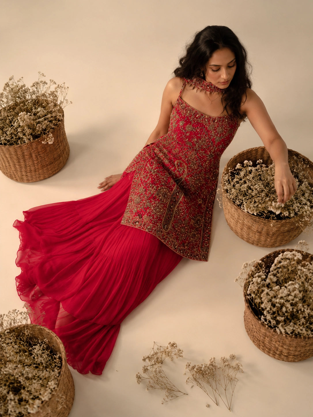 Royal Embroidered Designer Sharara Suit Set with Dupatta for Women