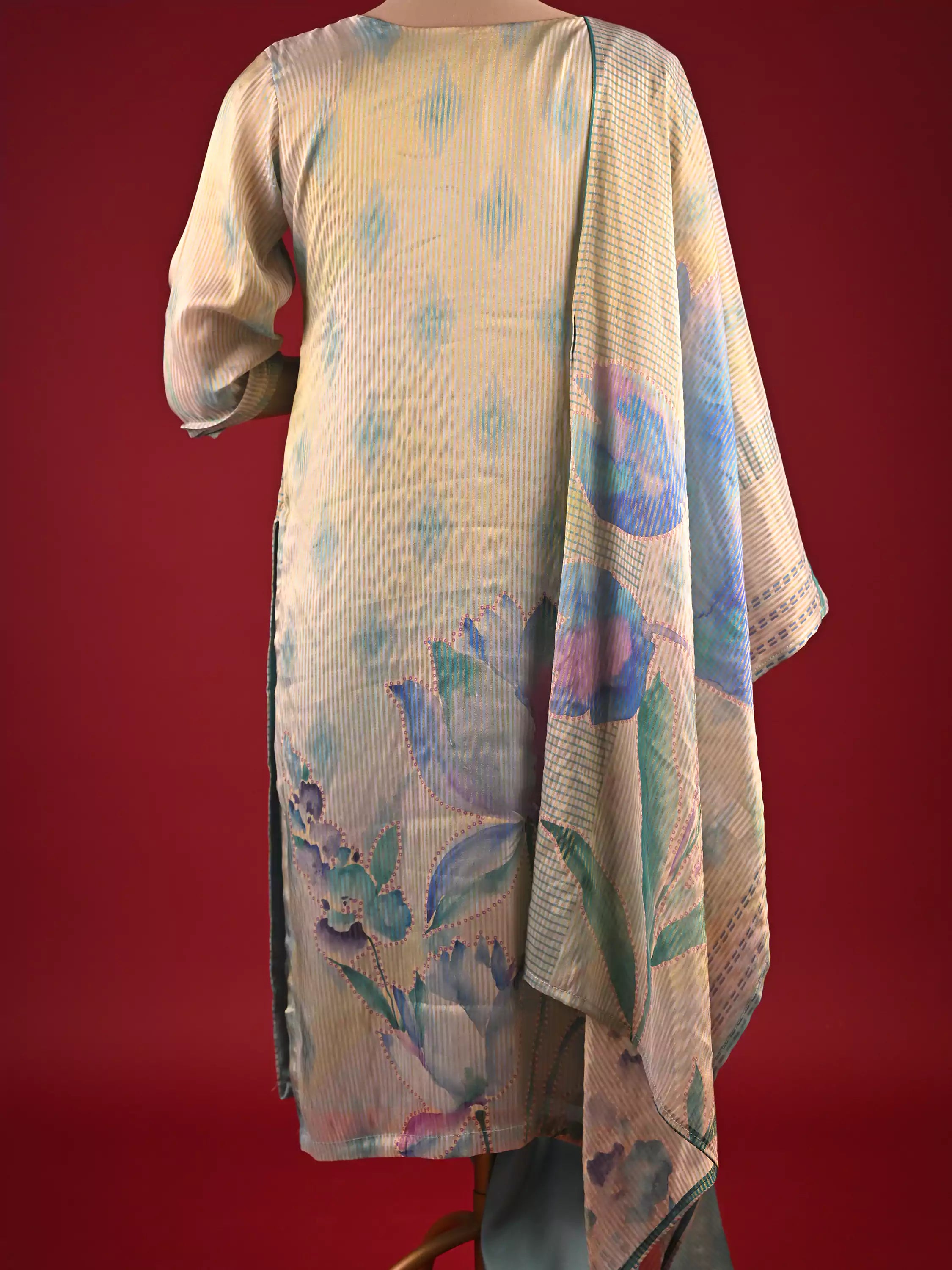 Sky Blue Gown with Kardana and Chid Work