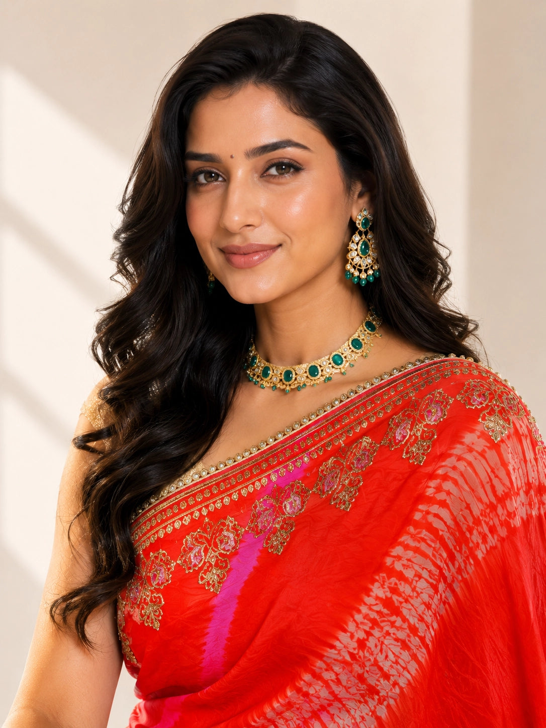 Orange Silk Saree with Embroidered Border | Festive & Wedding Wear
