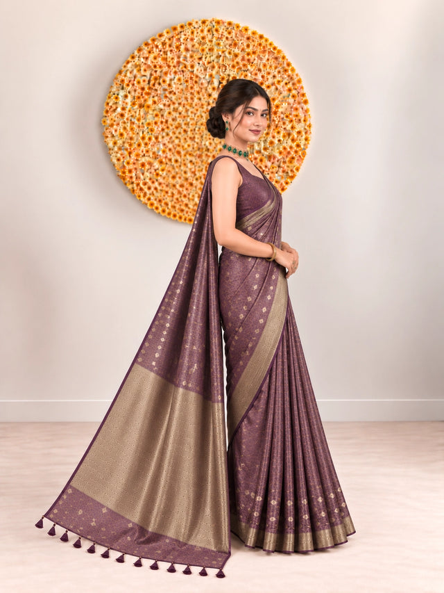 Art Silk Woven Saree with Designer Border