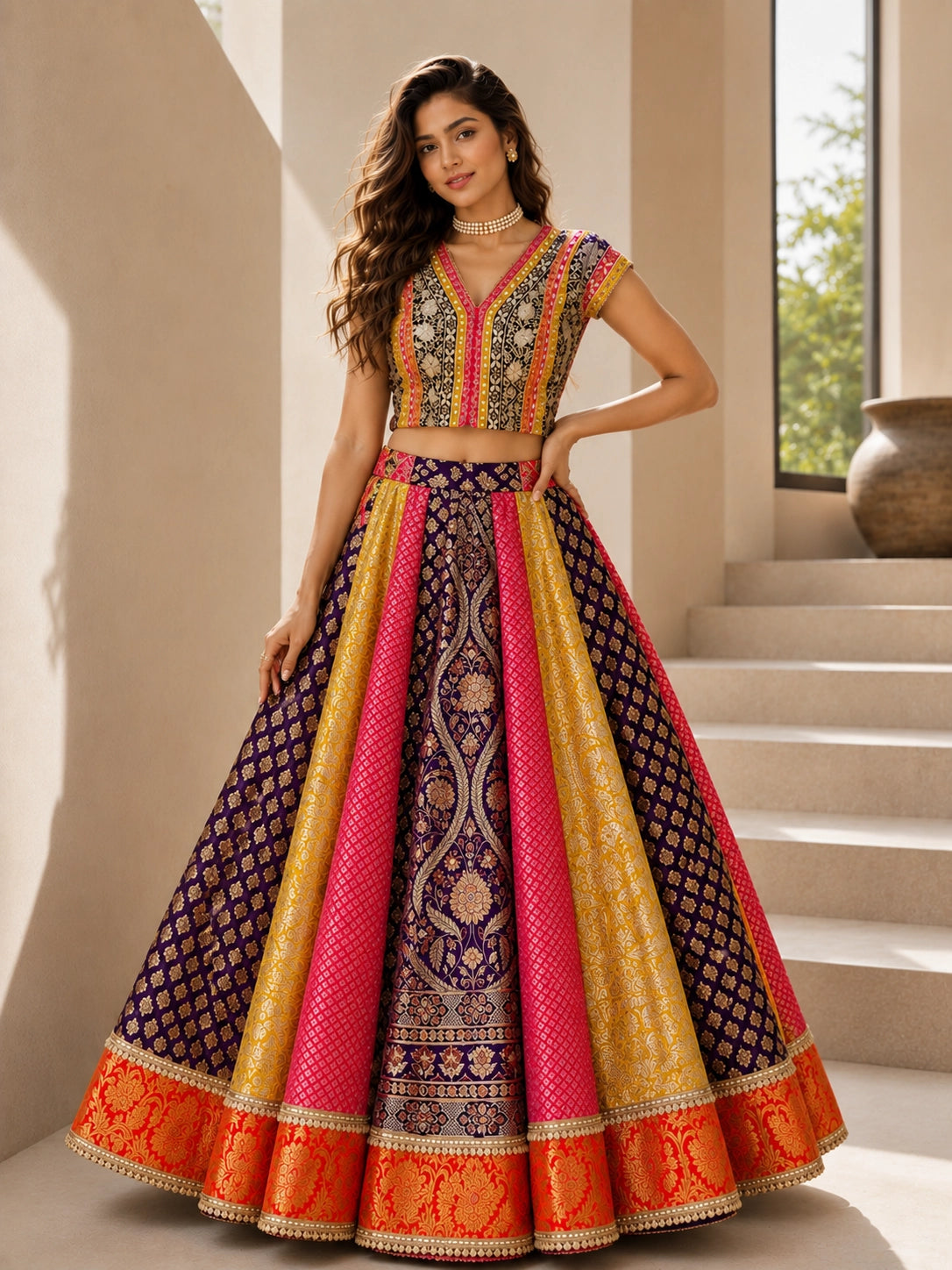 Designer Wine Wedding Lehenga for Women