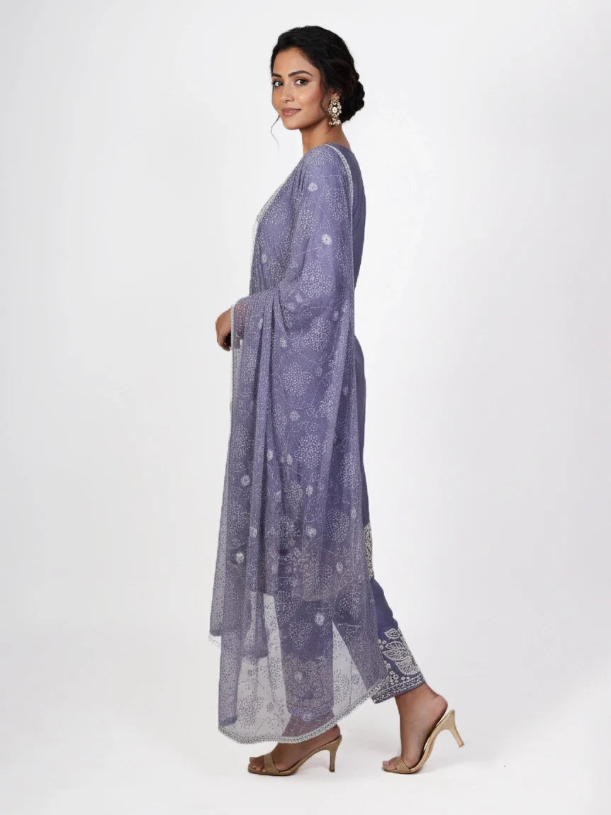 Cream kurti with dupatta