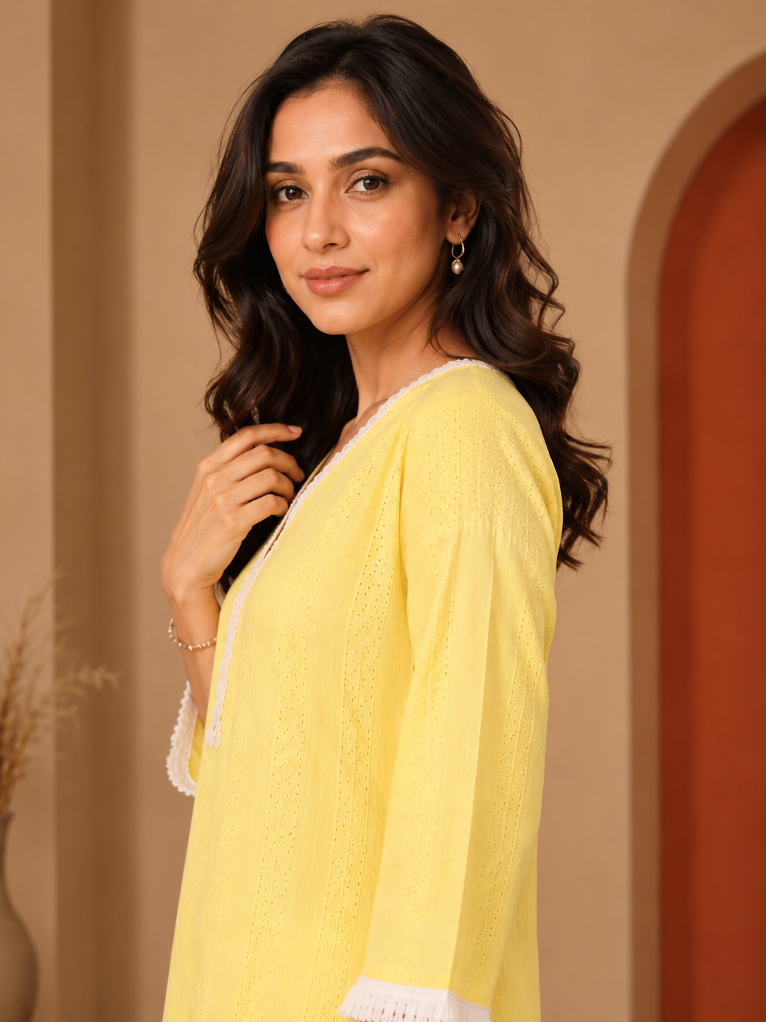 Cotton Kurti set with Chikankari Work