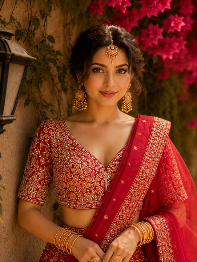 Maroon Designer Bridal Lehenga for Wedding Wear