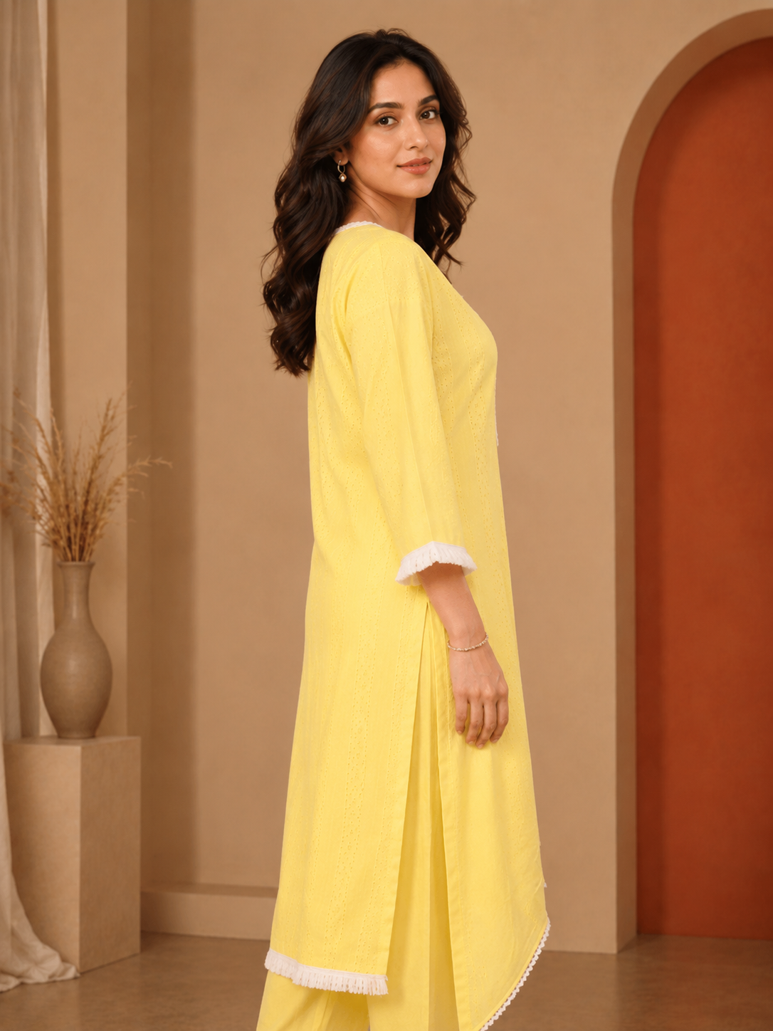 Cotton Kurti set with Chikankari Work