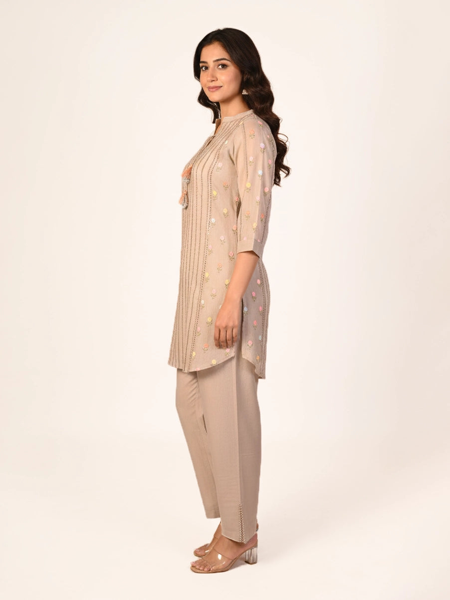 Deep green festive kurti set