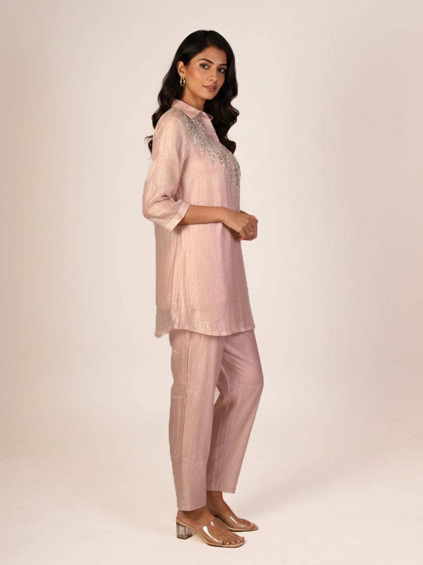 Cream Embellished Co-Ord Set for Women – Elegant Ethnic Outfit
