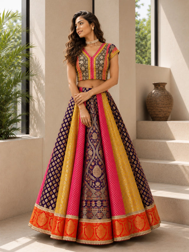 Designer Wine Wedding Lehenga for Women