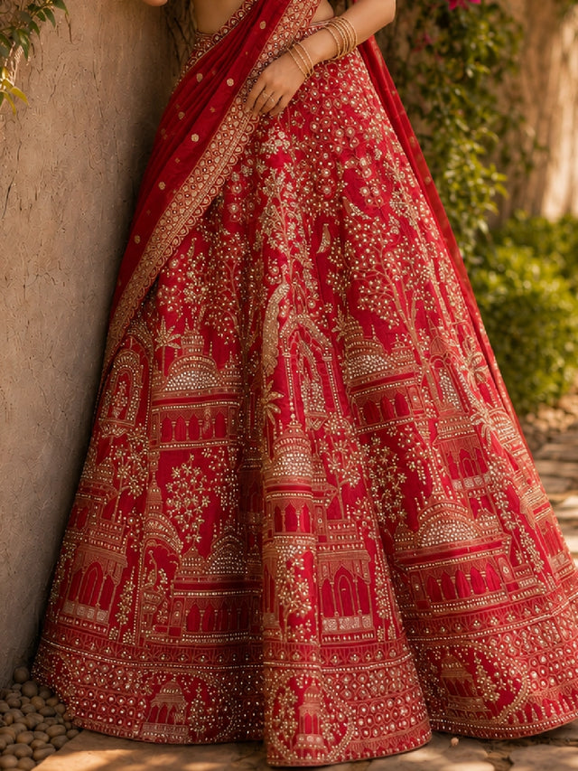 Maroon Designer Bridal Lehenga for Wedding Wear