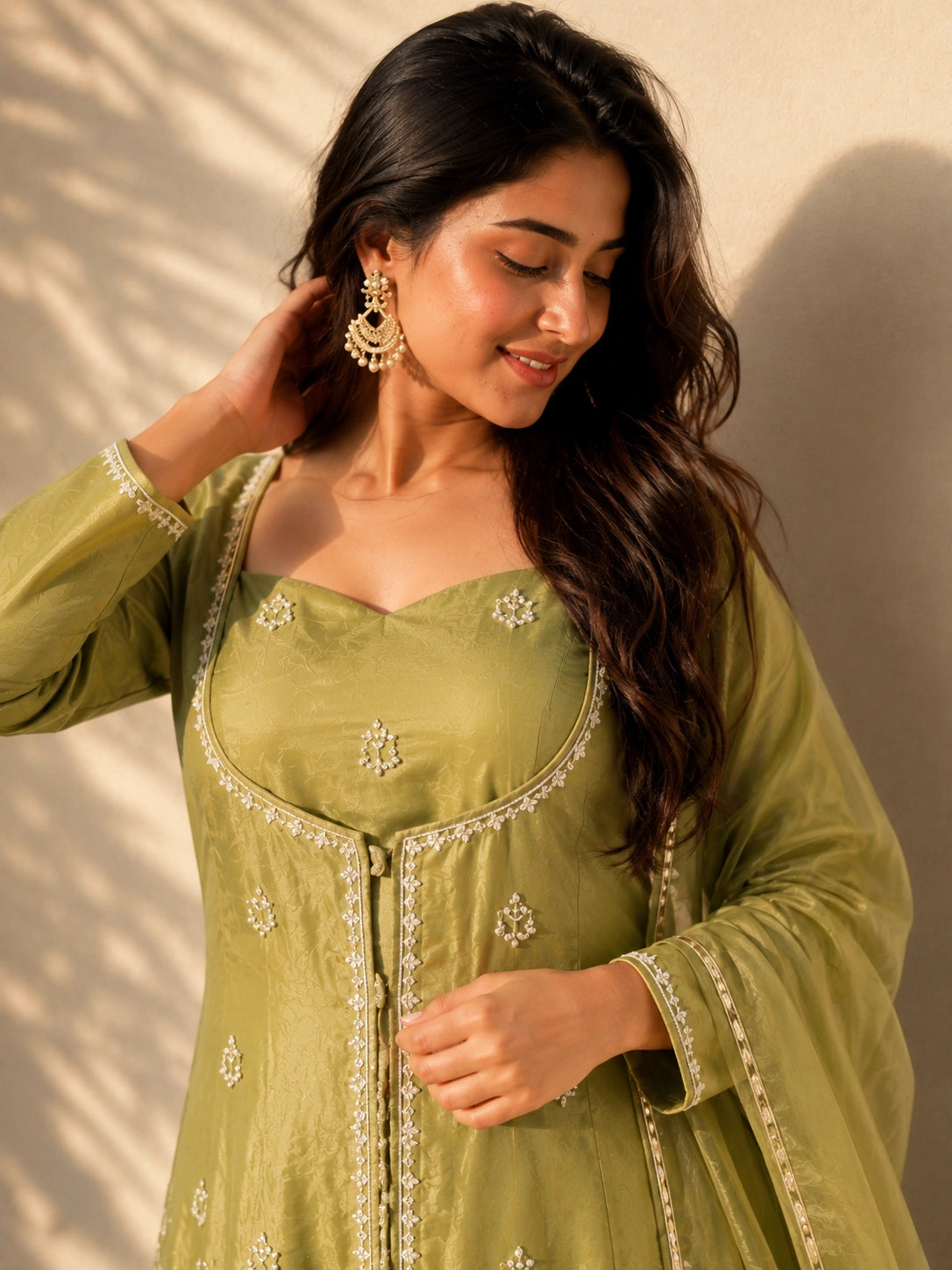Mehendi Green Designer Sharara Suit for Women