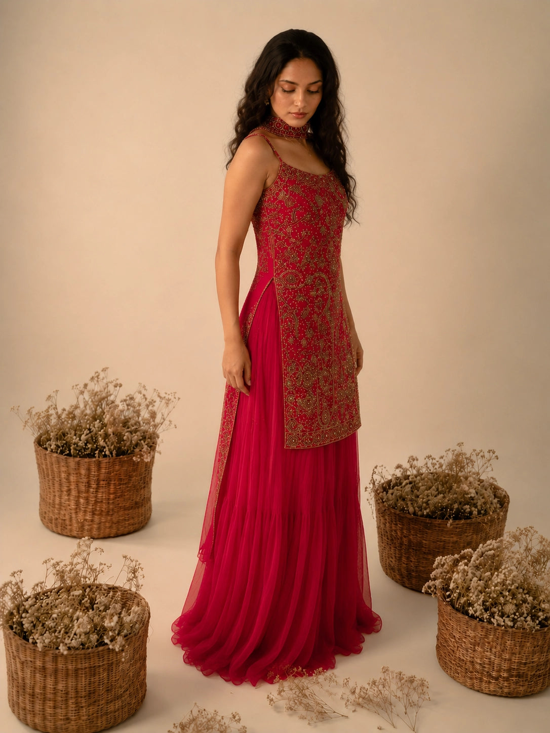 Royal Embroidered Designer Sharara Suit Set with Dupatta for Women