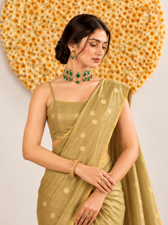 Designer Woven Saree with Jacquard Pattern & Elegant Border