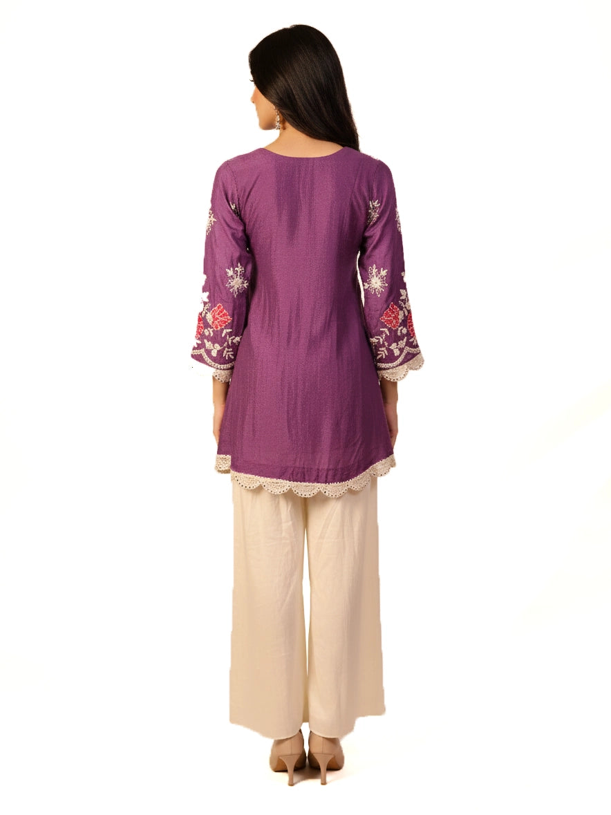 Olive green floral kurti set