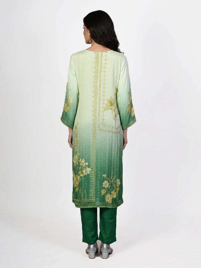 Dusty rose straight kurti set