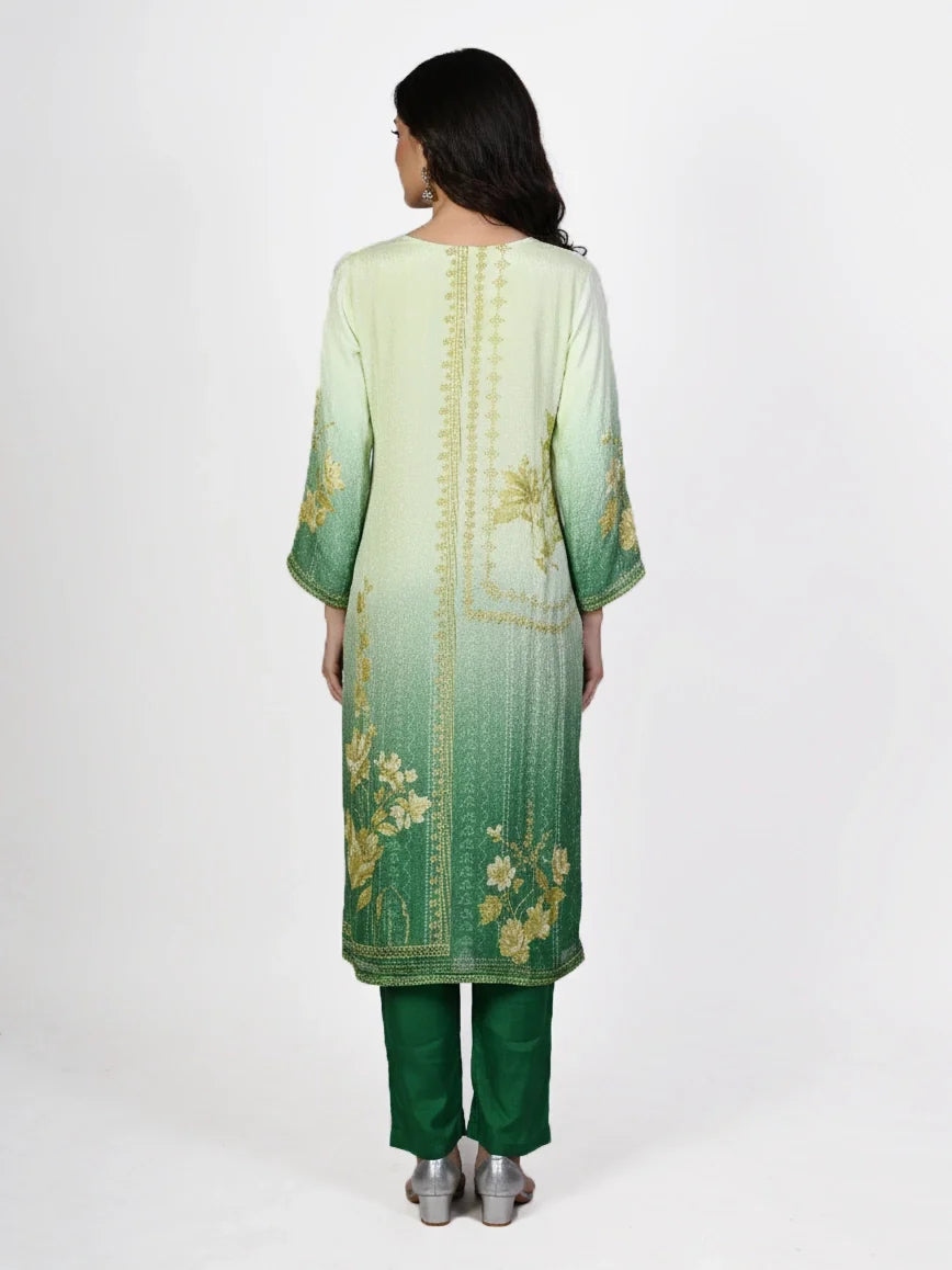 Dusty rose straight kurti set