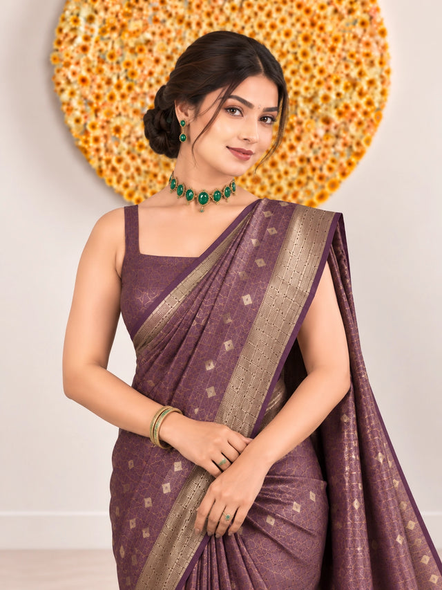 Art Silk Woven Saree with Designer Border