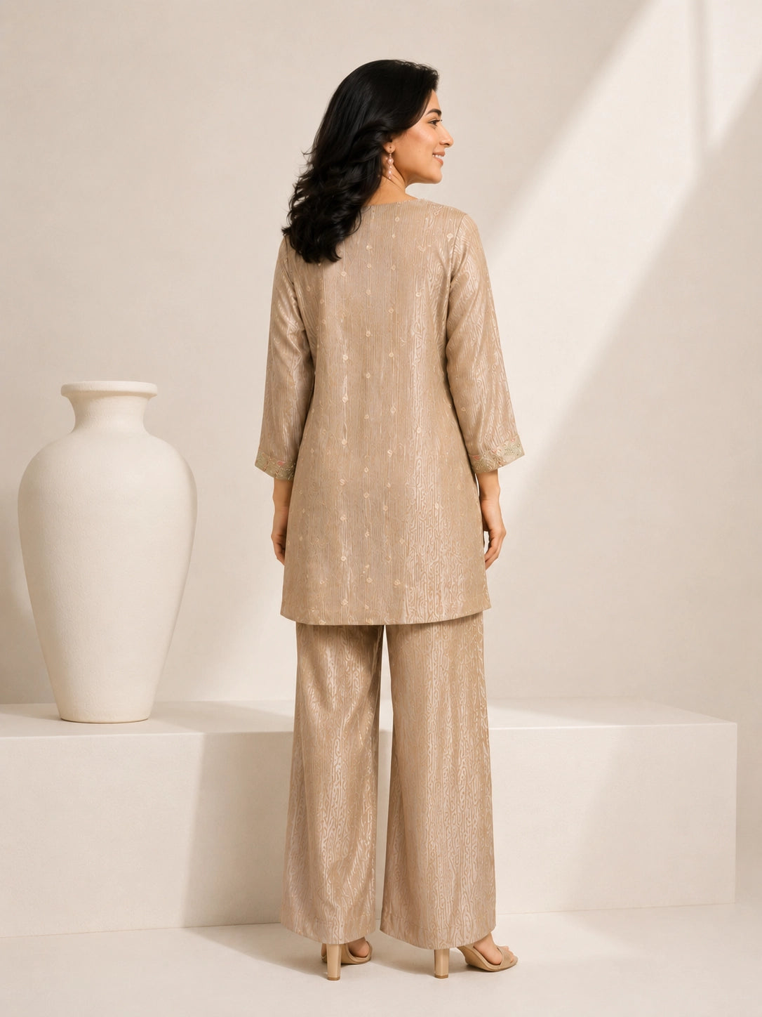 Elegant Grey Embroidered Sharara with Matching Pants