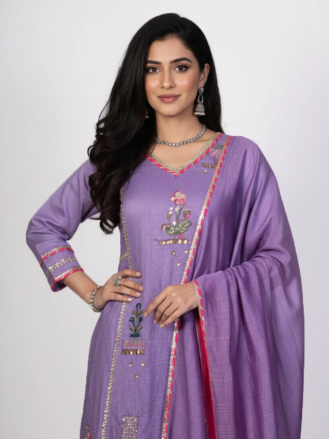 Beige kurti with dupatta