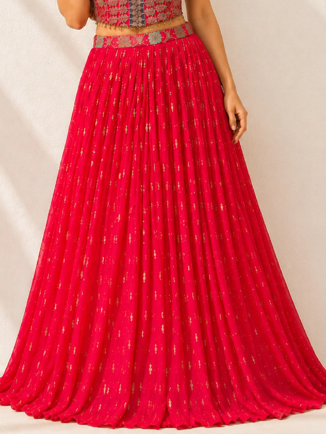 Rani Pink Designer Lehenga Set with Embroidered Blouse for Women