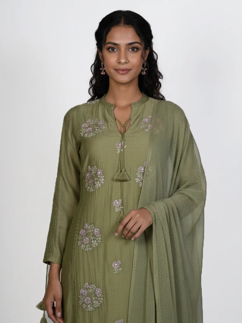 Women ivory festive outfit