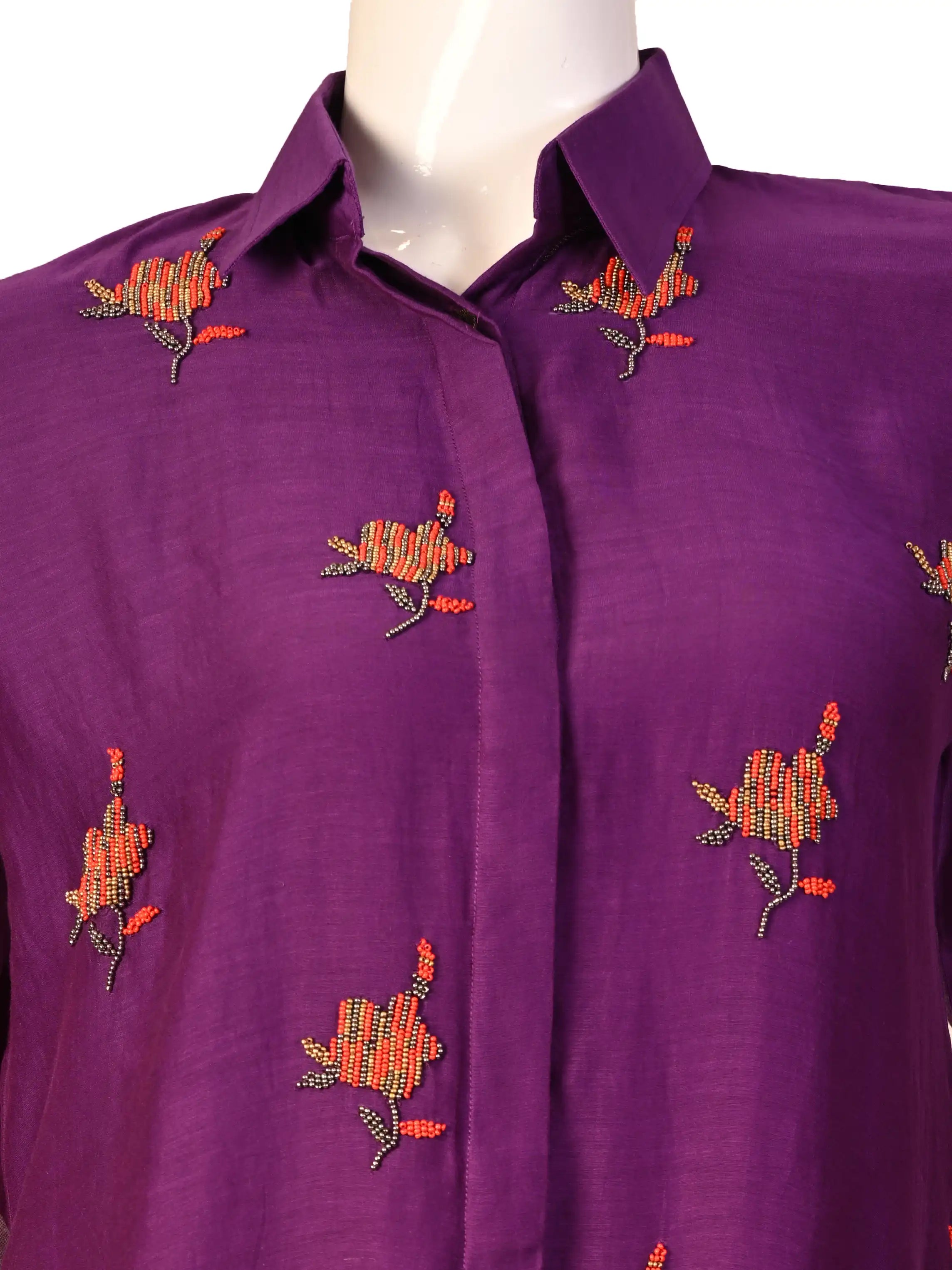 Purple Embroidered Co-Ord Set for Women – Elegant Casual Ethnic Outfit