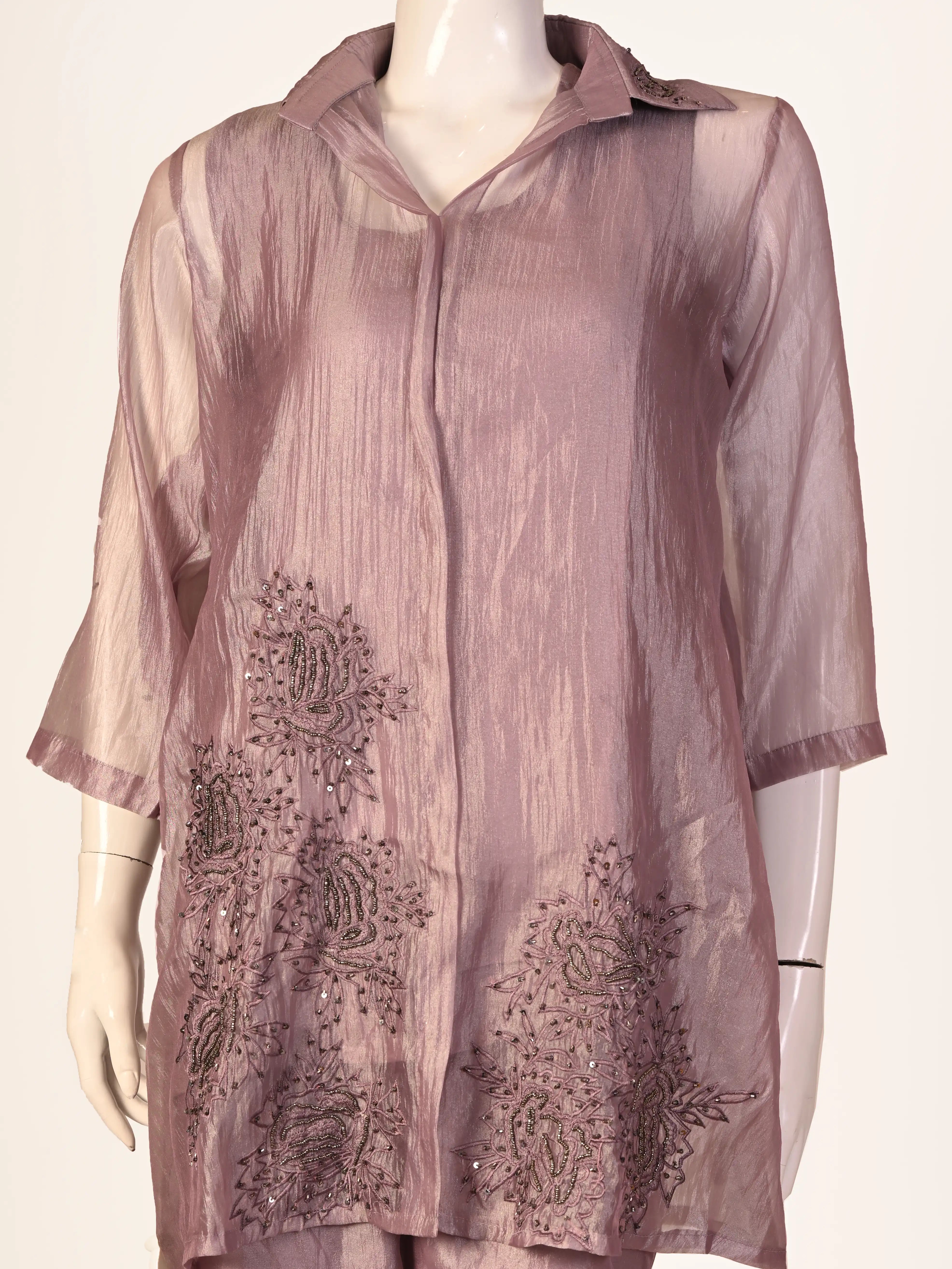 Purple Printed Co-Ord Set for Women – Elegant Casual Ethnic Outfit