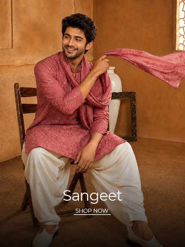 Sangeet — pink kurta pajama set