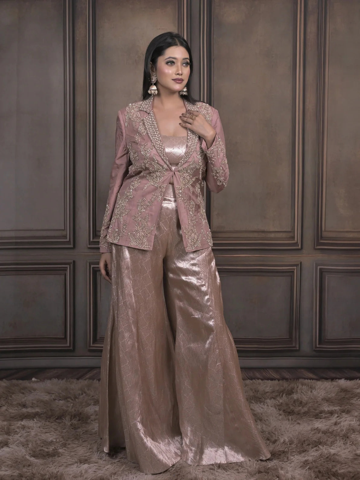Indo-Western Blazer Jacket Set for Women