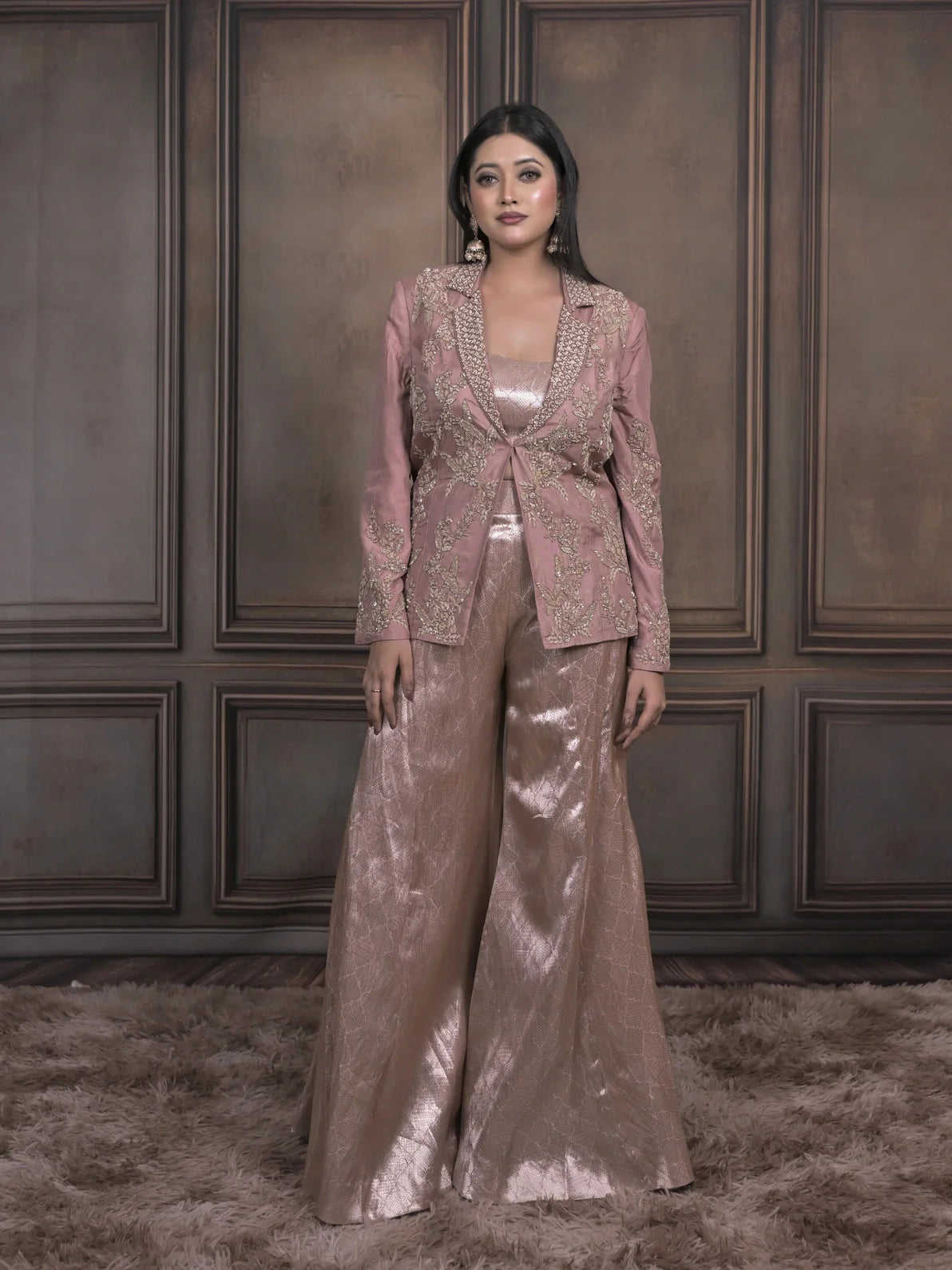 Indo-Western Blazer Jacket Set for Women